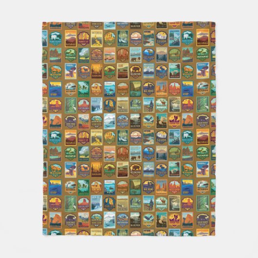 Nationaal parkpatroon fleece deken (Voorkant)