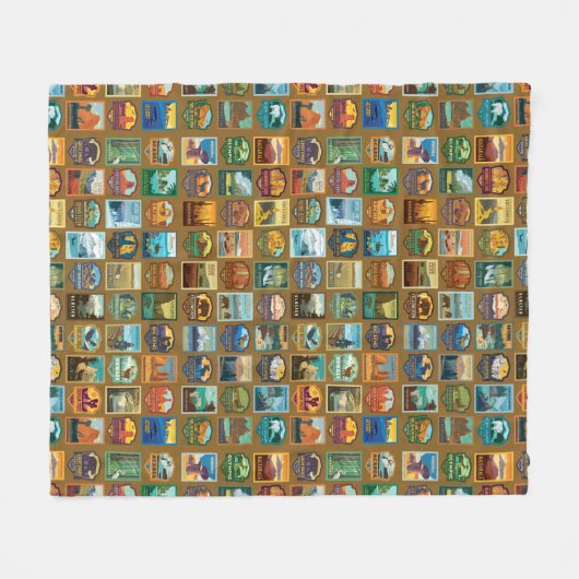 Nationaal parkpatroon fleece deken (Voorkant (Horizontaal))