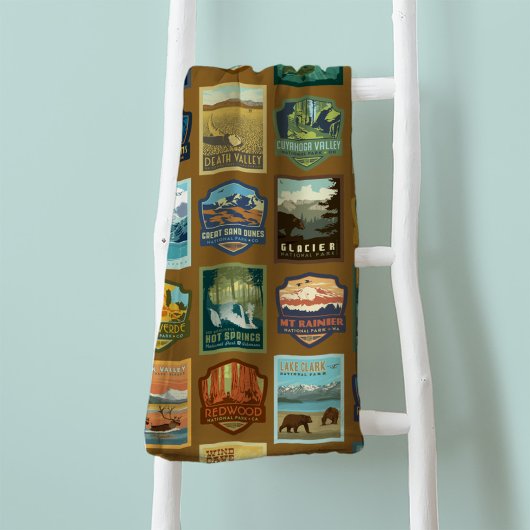 Nationaal parkpatroon fleece deken