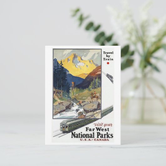 Nationaal parkvervoer per trein briefkaart (Staand voorkant)