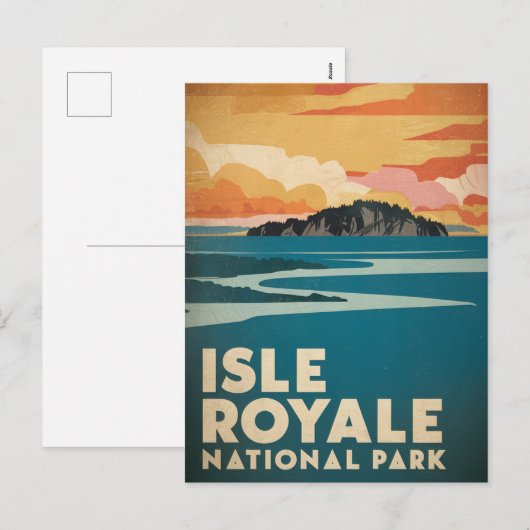 Nationaal Poster Isle Royale Retro Feestdagenkaart (Voorkant / Achterkant)