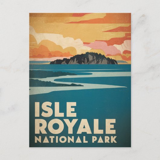 Nationaal Poster Isle Royale Retro Feestdagenkaart (Voorkant)