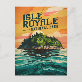 Nationaal Poster Retro Isle Royale Feestdagenkaart