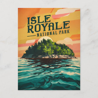 Nationaal Poster Retro Isle Royale Feestdagenkaart