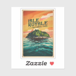 Nationaal Poster Retro Isle Royale Sticker