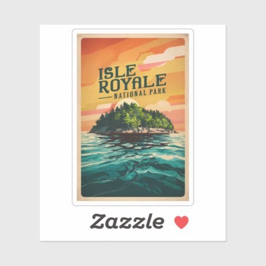 Nationaal Poster Retro Isle Royale Sticker (Vel)