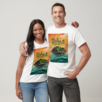 Nationaal Poster Retro Isle Royale T-shirt