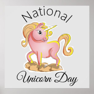 Nationaal Poster van de Unicorn Day