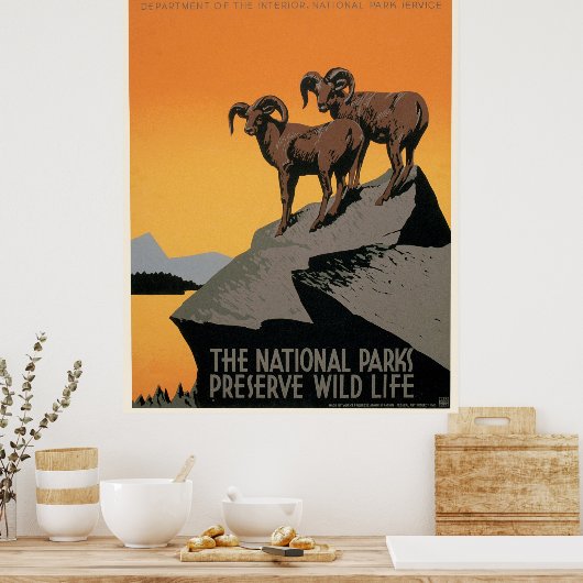  nationaal Poster van het Wildlife WPA-park (Keuken)