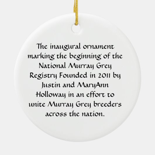 Nationaal register Murray Grey 2011 Ornament (Achterkant)