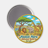 Nationaal Reservaat Maasai Mara Kenia Magneet (Voorkant / Achterkant)