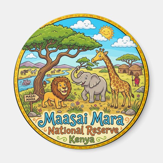 Nationaal Reservaat Maasai Mara Kenia Magneet (Voorkant)