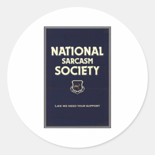 Nationaal-Sarcasme-Genootschap Ronde Sticker (Voorkant)