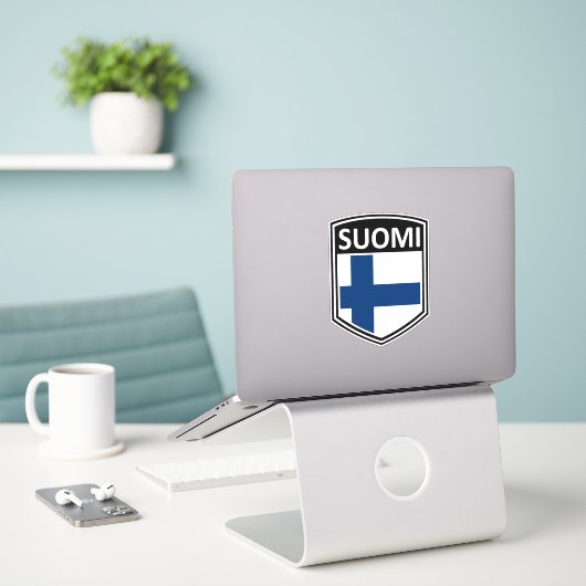 Nationaal - Suomi Sticker (Laptop op bureau)