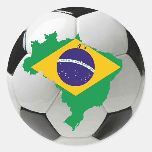 Nationaal team van Brazilië Ronde Sticker (Voorkant)