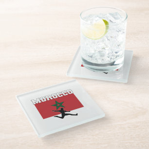 Nationaal team van Morrocco Football Soccer Glazen Onderzetter