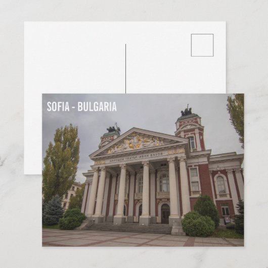Nationaal theater "Ivan Vazov" in Sofia, Bulgarije Briefkaart (Voorkant / Achterkant)