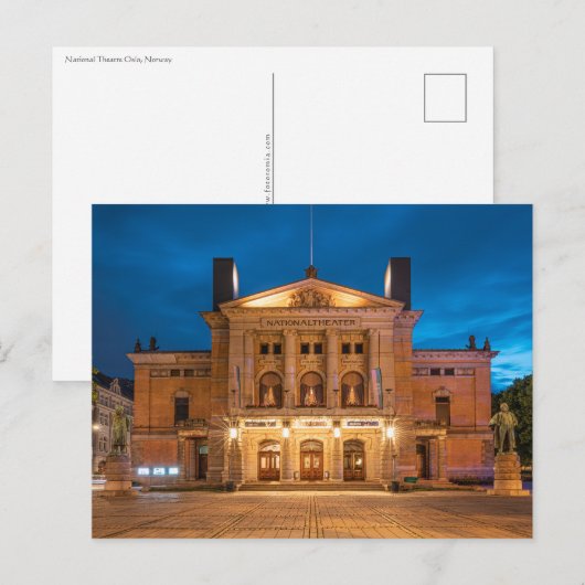 Nationaal theater Oslo Briefkaart (Voorkant / Achterkant)