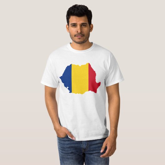 Nationaal vlaggenontwerp van Roemenië T-shirt (Voorkant volledig)