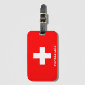 Nationaal vlaggenpatriotticum Zwitserland Bagagelabel (Voorkant (verticaal))