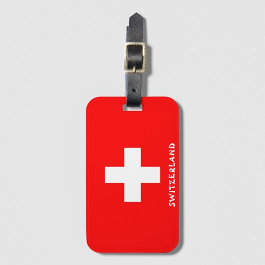 Nationaal vlaggenpatriotticum Zwitserland Bagagelabel (Voorkant (verticaal))
