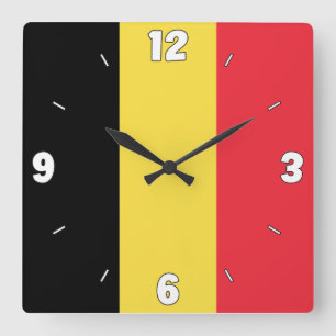 Nationaal vlaggenstaatpatriottisch België Vierkante Klok