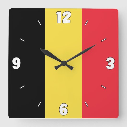 Nationaal vlaggenstaatpatriottisch België Vierkante Klok (Voorkant)