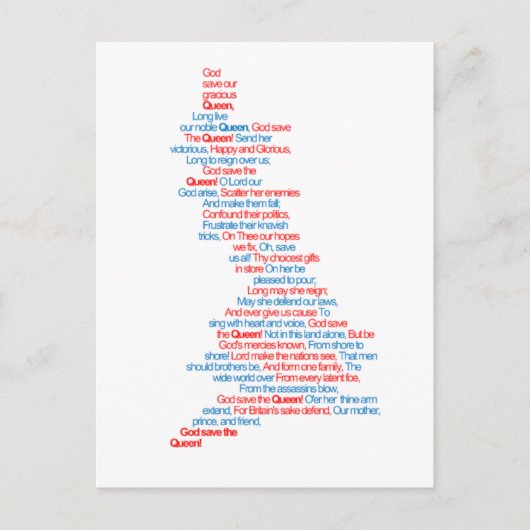 Nationaal volkslied briefkaart (Voorkant)