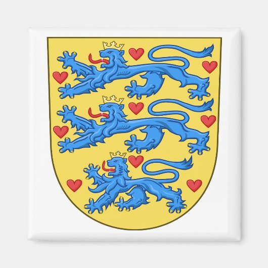 Nationaal wapen van Denemarken (geen kroon) Magneet (Voorkant)