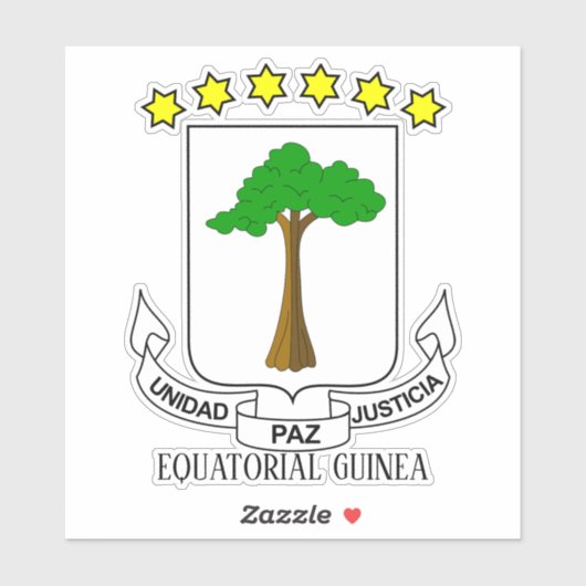 Nationaal wapen van Equatoriaal-Guinea Patriottisc Sticker (Vel)