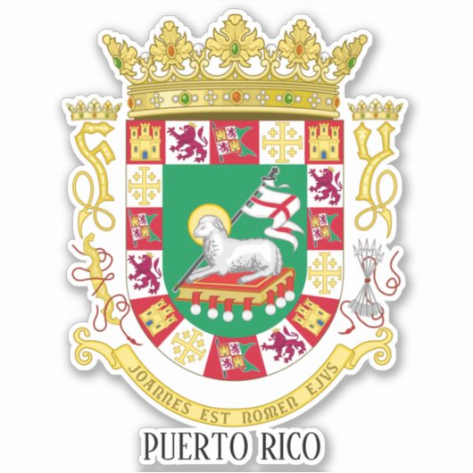 Nationaal wapenschild Puerto Rico Sticker (Voorkant)