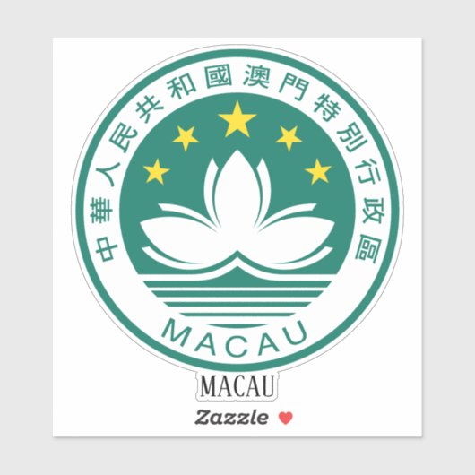 Nationaal wapenschild van Macau Sticker (Vel)