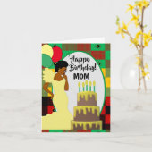National African American Mam Birthday Kaart (Gele Bloem)
