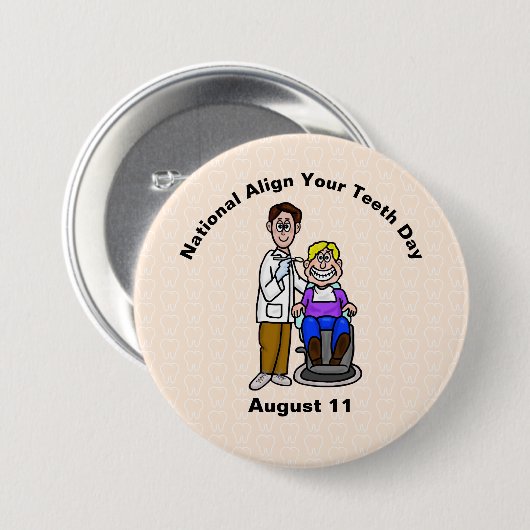 National Align Your Teeth Day Button (Voorkant /achterkant)