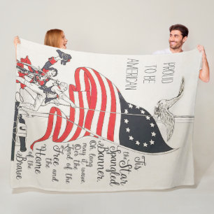 National Anthem United States Flag Fleece Deken