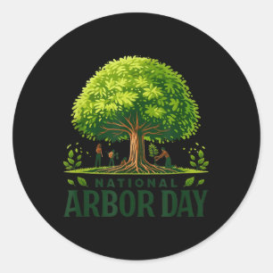 National Arbor Day Tree Care for a Happy Arbor Day Ronde Sticker