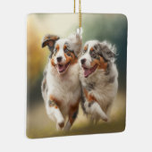 National Australian Shepherd Day, Aussie Dog Keramisch Ornament (Rechts)