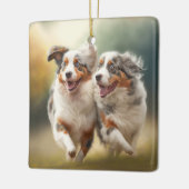 National Australian Shepherd Day, Aussie Dog Keramisch Ornament (Links)