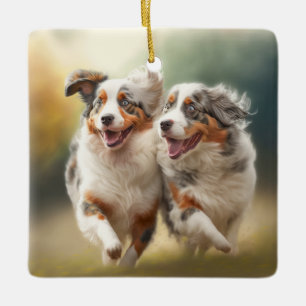 National Australian Shepherd Day, Aussie Dog Keramisch Ornament