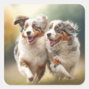 National Australian Shepherd Day, Aussie Dog Vierkante Sticker