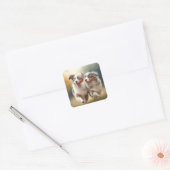 National Australian Shepherd Day, Aussie Dog Vierkante Sticker (Envelop)