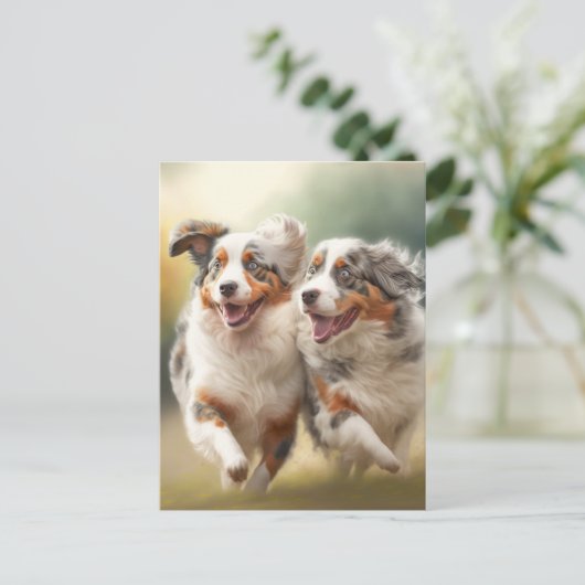 National Australian Shepherd Day, Aussie Dogs Feestdagenkaart (Staand voorkant)