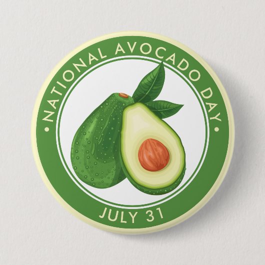 National Avocado Day Ronde Button 7,6 Cm (Voorkant)