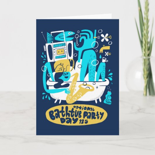 National Bathtub Party Day December 15th Kaart (Voorkant)