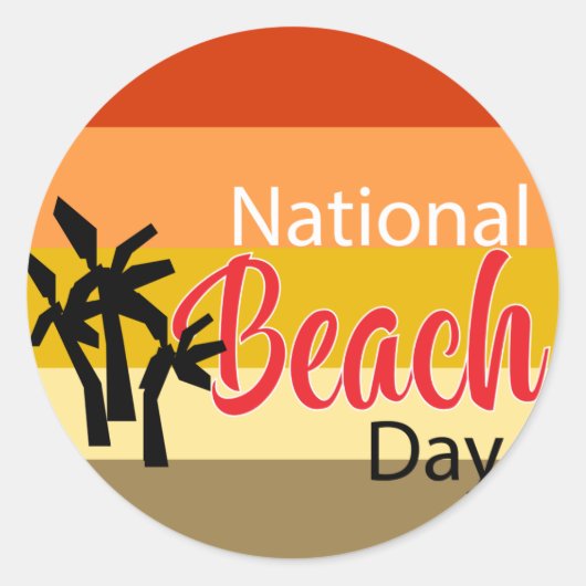 National Beach Day Sticker (Voorkant)