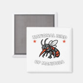 National Bird of Manitoba Funny Mosquito 2" Square Magneet (Voorkant / Achterkant)