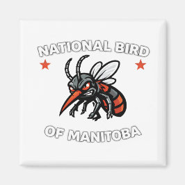 National Bird of Manitoba Funny Mosquito 2" Square Magneet