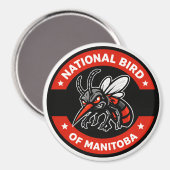National Bird of Manitoba Funny Mosquito 3" magnet (Voorkant / Achterkant)