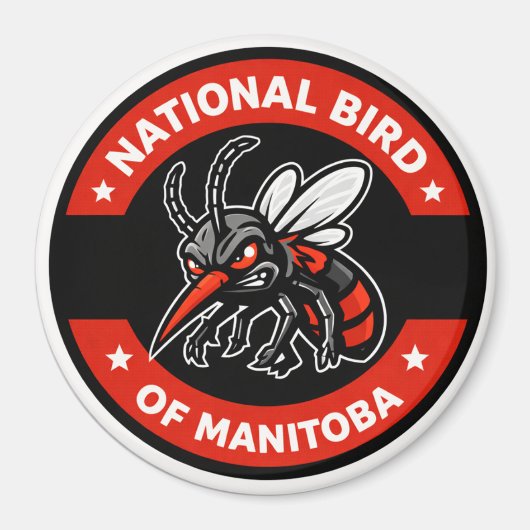 National Bird of Manitoba Funny Mosquito 3" magnet (Voorkant)