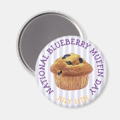 National Blueberry Muffin Day Juli Magnet (Voorkant / Achterkant)